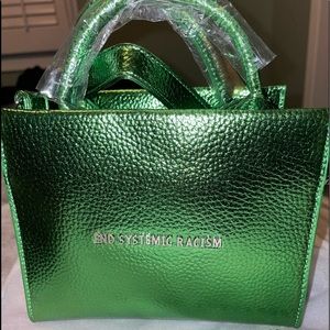 Brandon Blackwood Metallic Green mini crossbody